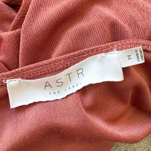 ASTR • Twist Front Thong Bodysuit in Coral Cedar - Picture 11 of 15